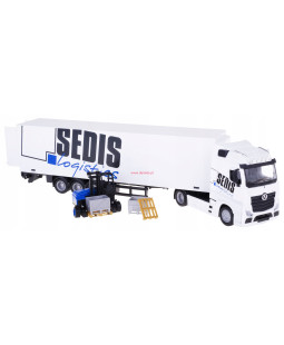 Bburago Mercedes Benz Actros SEDIS Logistics s vysokozdvižným vozíkem 1:43