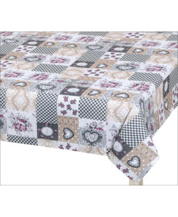 Bellatex Ubrus DITA, Patchwork love šedá - 100x100 cm