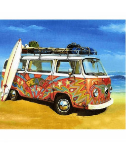 Malování podle čísel na plátno Autobus Wolkwagen, 30x40 cm