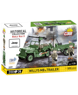 Cobi 2297 II WW Willys MB s přívěsem D-DAY, 1:35, 200 kostek