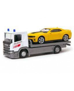 Welly Scania P320 (white) a Chevrolet Camaro (yellow) 1:57/43 