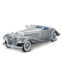 Maisto 1936 Mercedes Benz 500 K Typ Specialroadster, metal šedá, 1:18