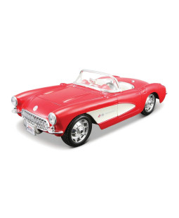 Maisto 1957 Corvette, červená, stavebnice auta, 1:24