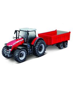 Bburago Farm traktor Messey Ferguson s vlečkou 1:50