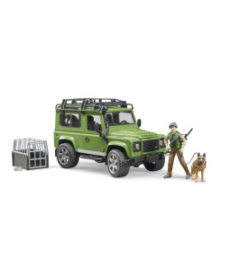 Bruder 2587 Land Rover Defender, figurka lesníka se psem