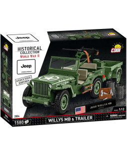 Cobi 2804 Willys MB s přívěsem 1:12, 1580 kostek, EXECUTIVE EDITION