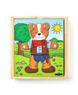 Woody Puzzle šatní skříň, Pejsek, 18 dílů