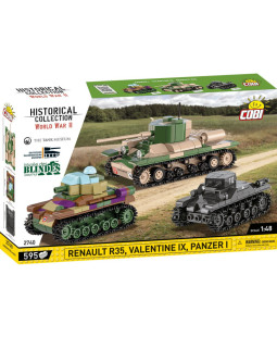 Cobi 2740 Renault R35, Valentine IX, Panzer I, 1:48, 595 kostek