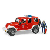 Bruder 2528 Červený požární vůz Jeep Wrangler s figurkou hasiče