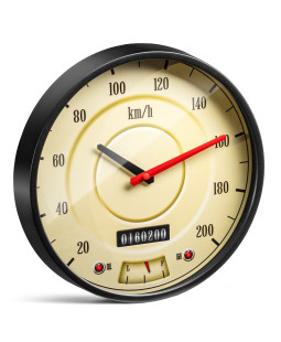 Retro nástěnné hodiny Speedometer, průměr 29,5 cm