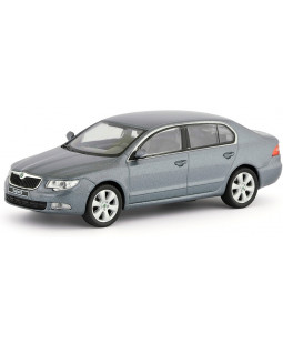 Škoda Superb II (2008) Šedá Steel Metalíza 1:43