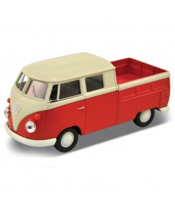 Welly Volkswagen T1 Double Cabin Pick Up, Červený 1:34