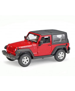 Welly Jeep 2007 Wrangler Rubicon Soft top Červený 1:24