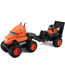 Maisto Builder Zone Quarry Haulers with Street Loader, Orange 1:32